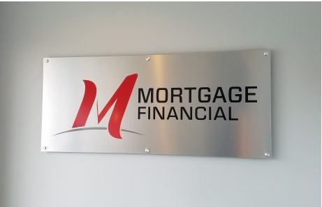 Mortgage Financial Stand Off Interior Sign Brushed Aluminum