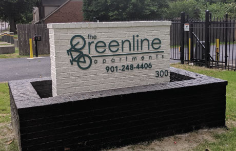 Greenline-Apartments-Acrylic-Letters-on-Monument